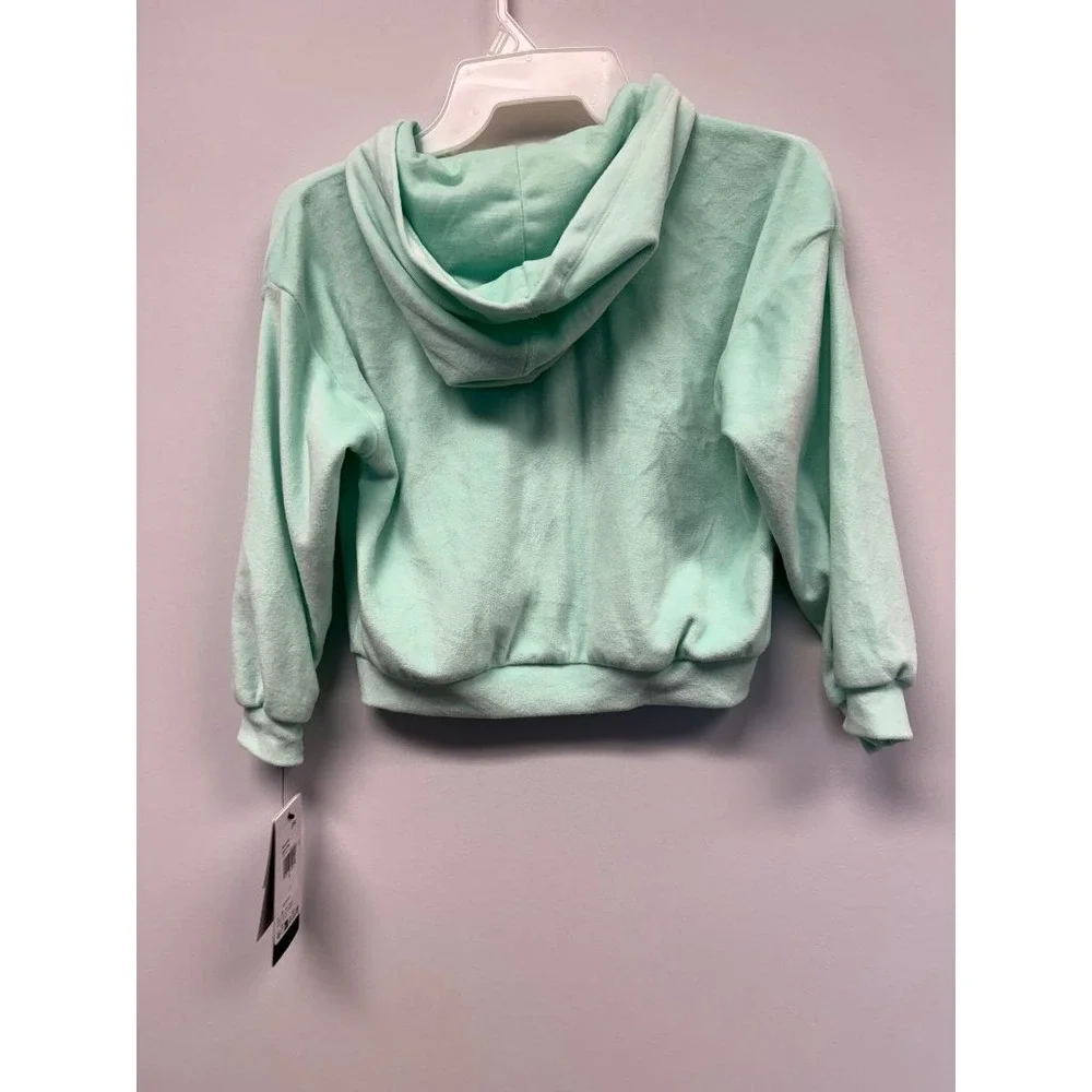 Nike Girls Full Zip Hoodie 6X Mint Foam Terry Cloth Cropped NWT Swoosh